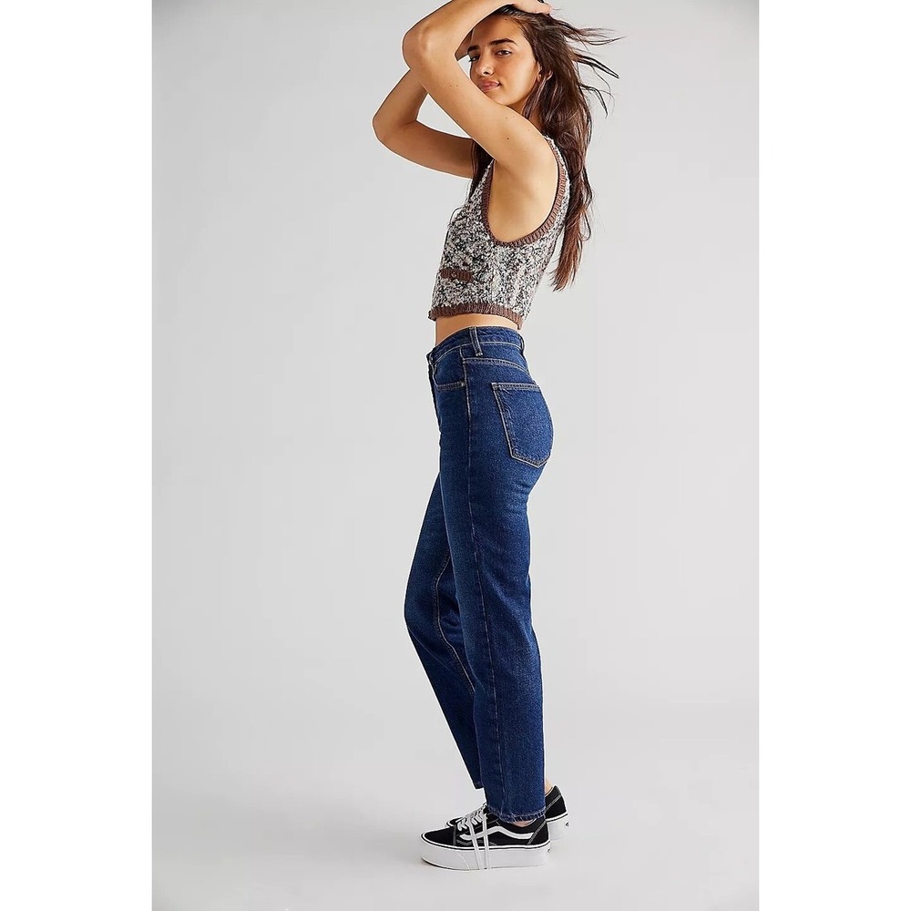 Free People We The Free Pacifica High Rise Slim Straight Jeans Dark Wash Size 27